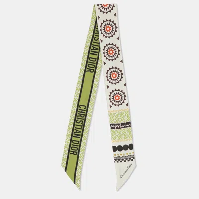Pre-owned Dior Multicolor Printed Silk Mitzah Bandeau