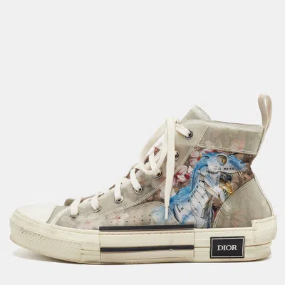 Pre-owned Dior Multicolor Pvc And Nylon Flower Print B23 High Top Trainers Size 41