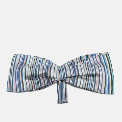 Pre-owned Dior Multicolor Striped Silk Detachable Bow One Size