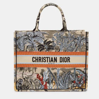 Pre-owned Dior Multicolor Toile De Jouy Tropicalia Embroidered Canvas Large Book Tote