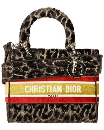Dior Multicolor Velvet Medium Lady D-lite Mizza Top Handle Bag (authentic Pre-  Loved)