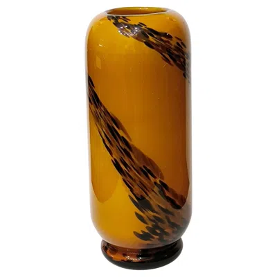 Pre-owned Dior Murano Glass Vase By Christian , Tartaruga Pattern, Italy, 1960s In Brown