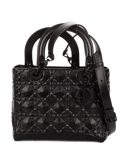 Pre-owned Dior My Abc Lady  Cannage Tote Bag In Black