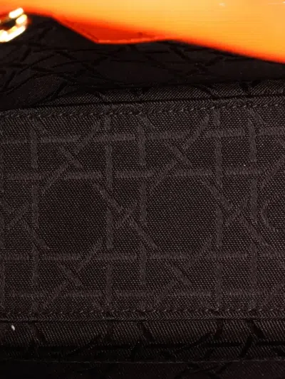 Pre-owned Dior My Abc Lady  Bag Cannage Quilt Lambskin Crossbody Bag In Orange