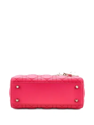 Pre-owned Dior My Abc Lady  Bag Cannage Quilt Lambskin Crossbody Bag In Pink