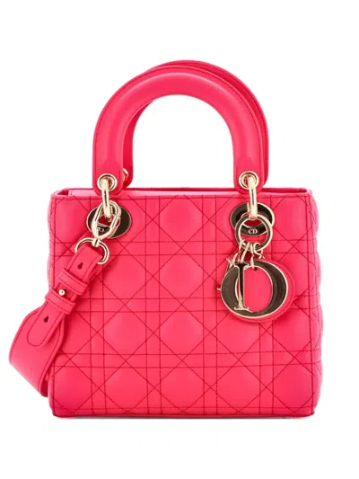 Pre-owned Dior My Abc Lady  Bag Cannage Quilt Lambskin Crossbody Bag In Pink