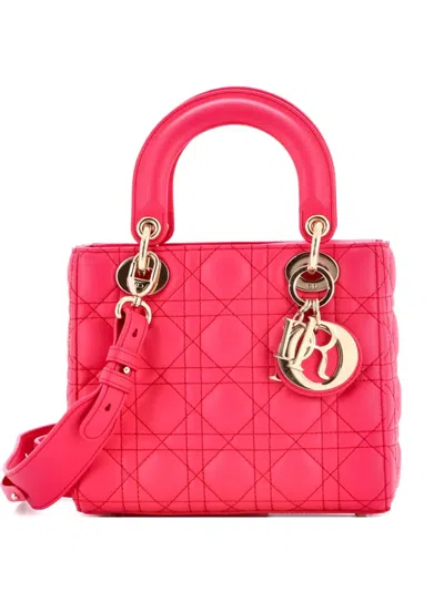 Pre-owned Dior My Abc Lady  Bag Cannage Quilt Lambskin Crossbody Bag In Pink