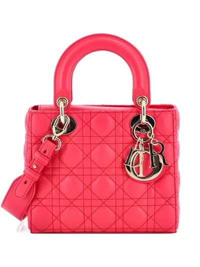 Pre-owned Dior My Abc Lady  Bag Cannage Quilt Lambskin Crossbody Bag In Pink