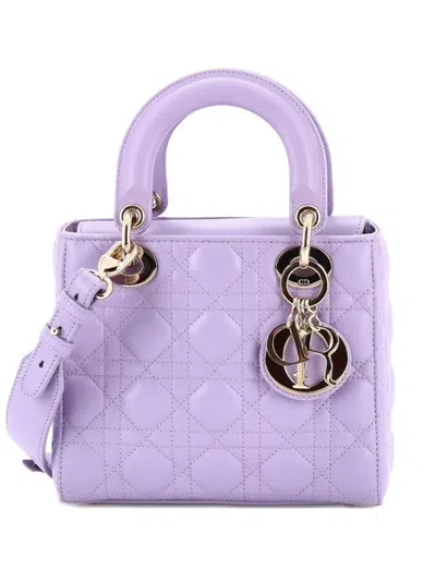 Pre-owned Dior My Abc Lady  Bag Cannage Quilt Lambskin Crossbody Bag In Purple