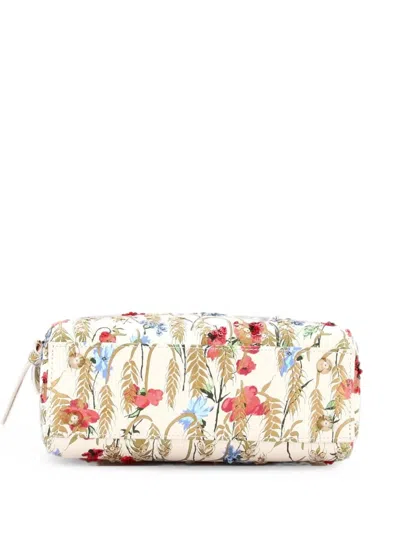 Pre-owned Dior My Abc Lady  Bag Embroidered Printed Leather Satchel In Neutrals