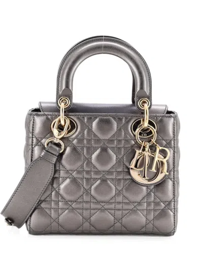 Pre-owned Dior My Abc Lady  Bag Metallic Cannage Quilt Leather Shoulder Bag
