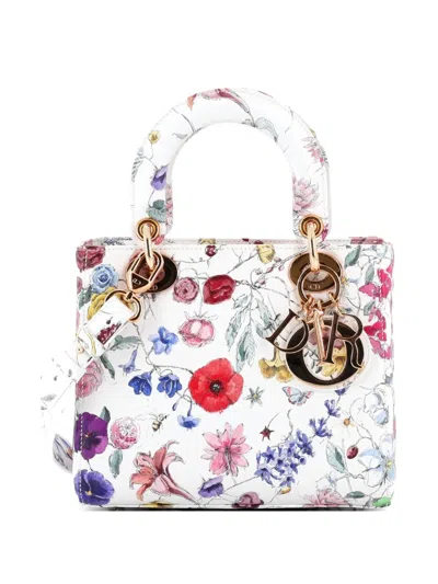 Pre-owned Dior My Abc Lady  Bag Printed Leather Small Satchel In Multi