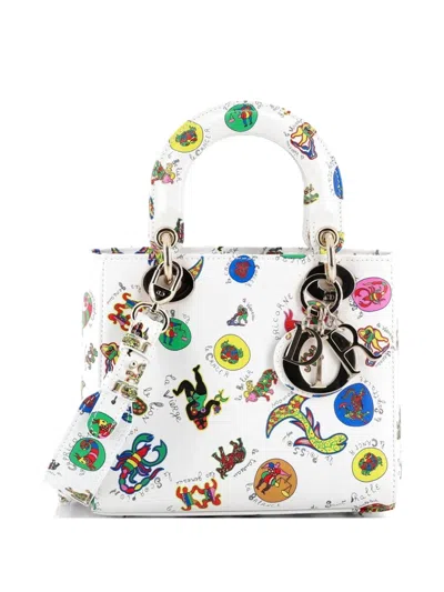 Pre-owned Dior My Abc Lady  Bag Printed Leather Small Satchel In Multi