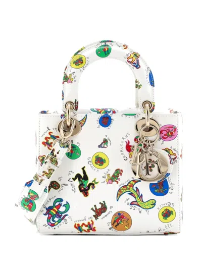 Pre-owned Dior My Abc Lady  Bag Printed Leather Small Satchel In Multi