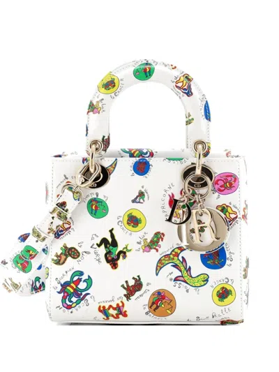 Pre-owned Dior My Abc Lady  Bag Printed Leather Small Satchel In Multi