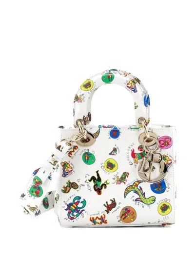 Pre-owned Dior My Abc Lady  Bag Printed Leather Small Satchel In Multi
