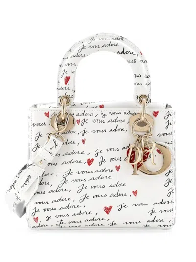 Pre-owned Dior My Abc Lady  Bag Printed Leather Small Satchel In Multi
