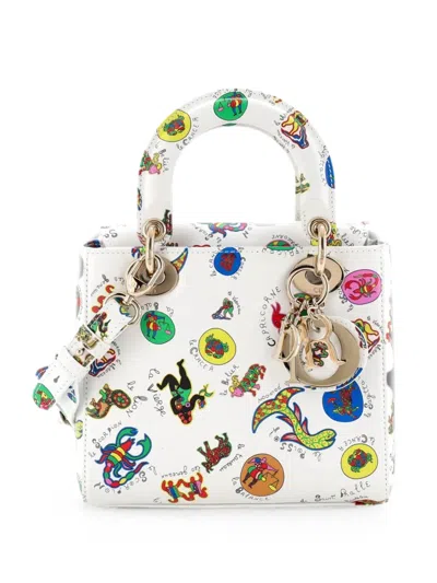 Pre-owned Dior My Abc Lady  Bag Printed Leather Small Satchel In Multi