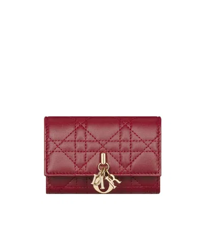 Dior My  Glycine Wallet In Cherry Red