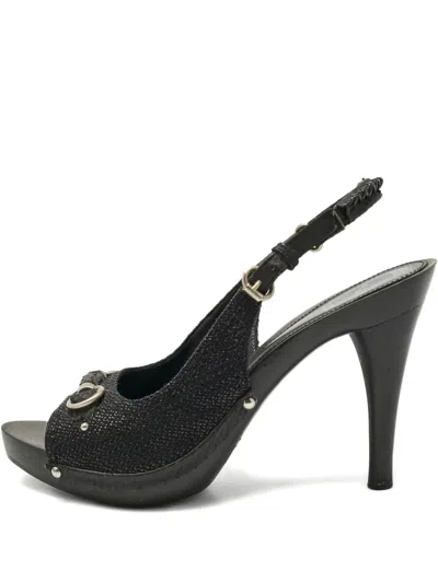 Pre-owned Dior My  Peep-toe Heeled Pumps In Black