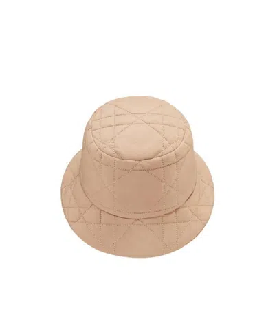 Dior Teddy-d Macrocannage Small Brim Bucket Hat In Nude