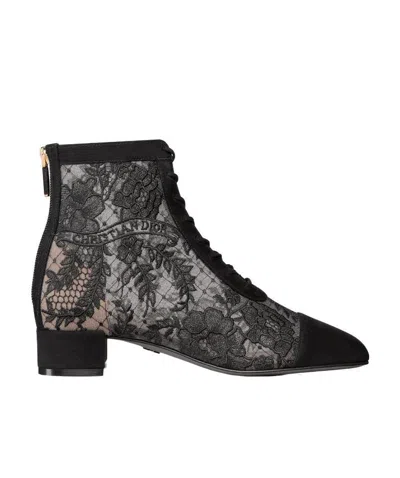 Dior Naughtily-d Zipper Short Boots In Black