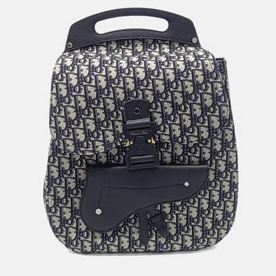 Pre-owned Dior Navy Blue Fabric Gallop Backpack