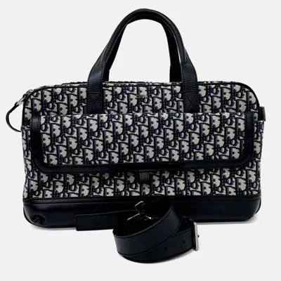 Pre-owned Dior Navy Blue Fabric Hit The Road Pet Carrier