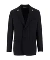 Dior Navy Blue Logo Suit Jacket In Black