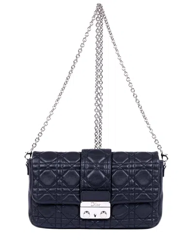 Dior Navy Cannage Leather Miss  (authentic Pre-loved) In Blue