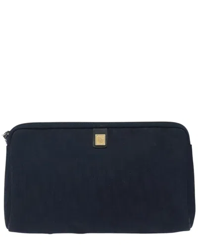 Pre-owned Dior Navy Canvas Trotter Clutch (authentic Pre-loved)