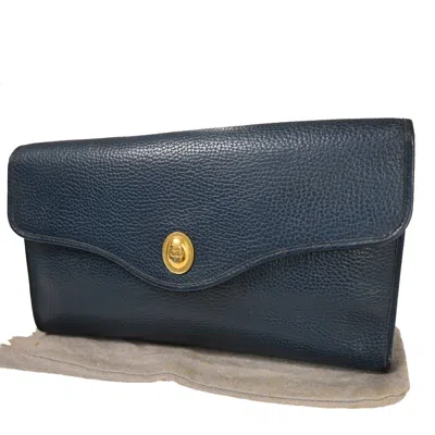 Dior Navy Leather Clutch Bag () In Blue