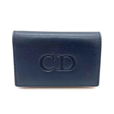 Dior Navy Leather Wallet  ()