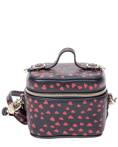 Dior Navy/red Printed Leather Micro Lady  Vanity Case (authentic Pre-loved) In Black