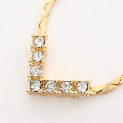 Dior Necklace Gp Rhinestone Gold Clear