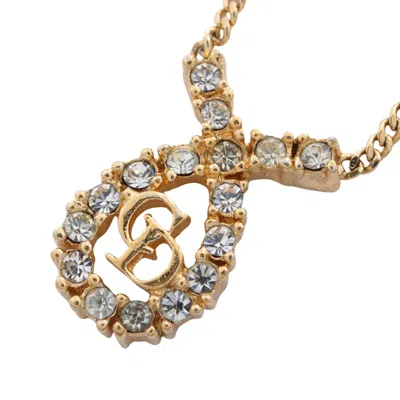 Dior Necklace Gp Rhinestone Gold Clear In Multi