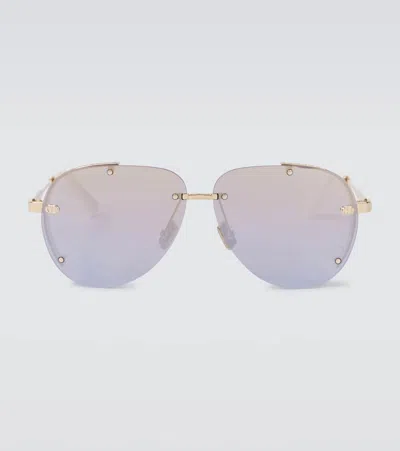 Dior Neo A1u Aviator Sunglasses In Metallic