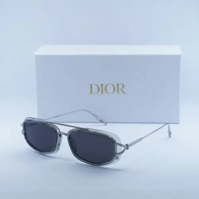Pre-owned Dior Neo S1u 4ba0 Silver/grey/dark Grey 56-17-145 Sunglasses Authentic In Gray