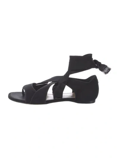 Pre-owned Dior Neoprene Grosgrain Trim Slingback Flats In Black