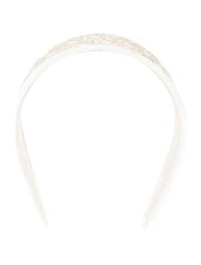 Pre-owned Dior Neutral And Gold Patterned Canvas Headband