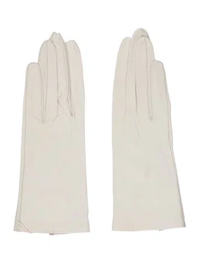 Pre-owned Dior Neutral Leather Gloves Size 6.5