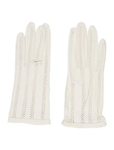 Pre-owned Dior Neutral Leather Gloves Size 6.5
