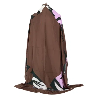 Pre-owned Dior New Christian  Oversize Silk Taupe 54" Shawl In Brown