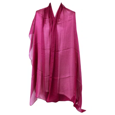 Pre-owned Dior New Christian  Purple Quilted Silk Stol Scarf