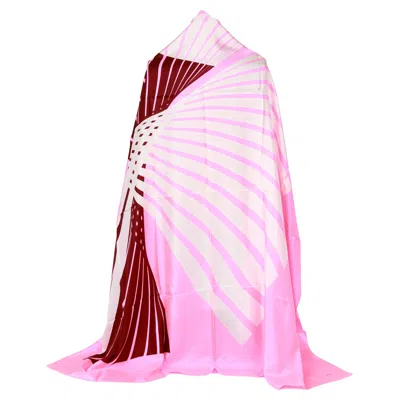 Pre-owned Dior New  Oversize Geometric Pink Scarf Shawl