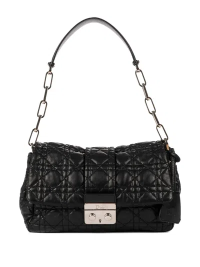 Pre-owned Dior New Lock Cannage Shoulder Bag In Black