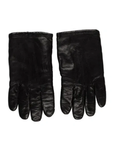 Pre-owned Dior New York Vintage Leather Gloves In Black