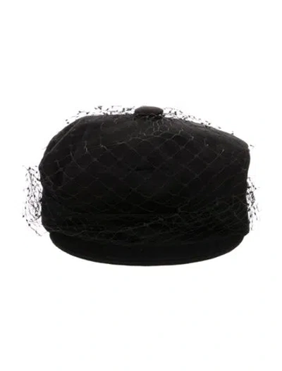 Pre-owned Dior Newsboy Cap In Black