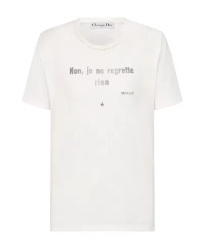 Dior 'non Je Ne Regrette Rien' T-shirt In White