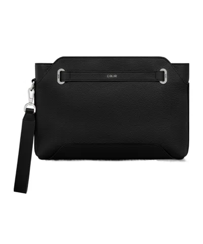 Dior Normandie A5 Triangle Pouch In Black
